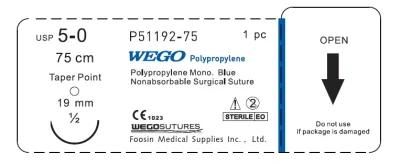 Wego Surgical Suture of Good Quality Polypropylene