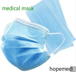 Blue Disposable Face Mask for Doctor, Nurse, Civilian, Sucigical Mask, Ear-Loop, Virus Mask in Stock, Fast Shiping, Face Sugical Cover