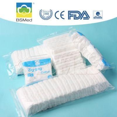 Surgical Absorbent Medical Zig-Zag Cotton with FDA Ce ISO Certificates