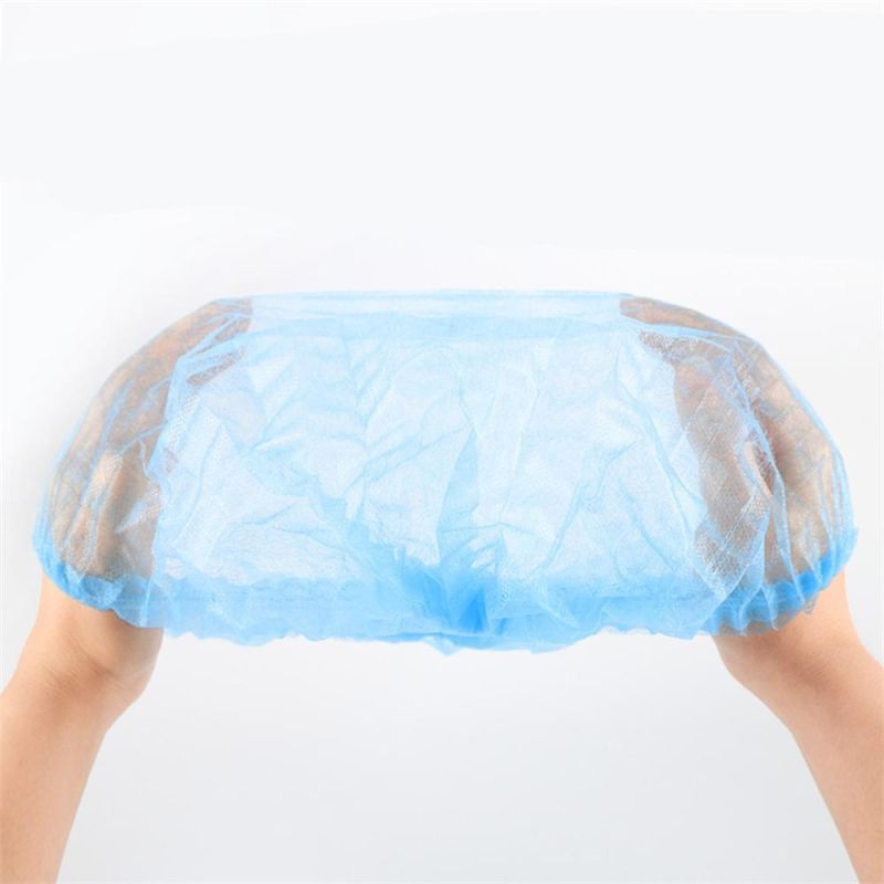 Yellow Pink Green Blue White Color Disposable Head Cover Round Non Woven Double Single Elastic Boffant Nurse Cap