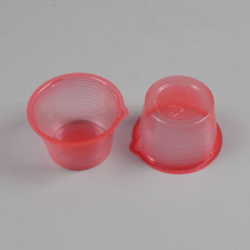 Medical Disposable Plastic Urine Medicine Red Cup