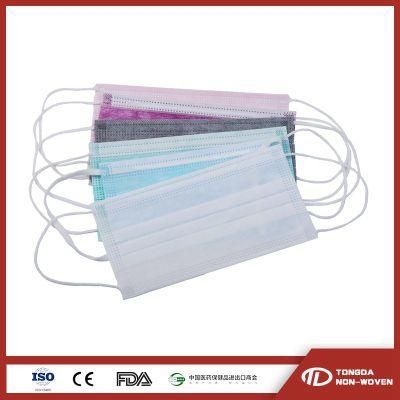 Astmf 2100-2019 FDA Non Woven 3ply Face Mask Earloop Disposable Medical Surgical Mask