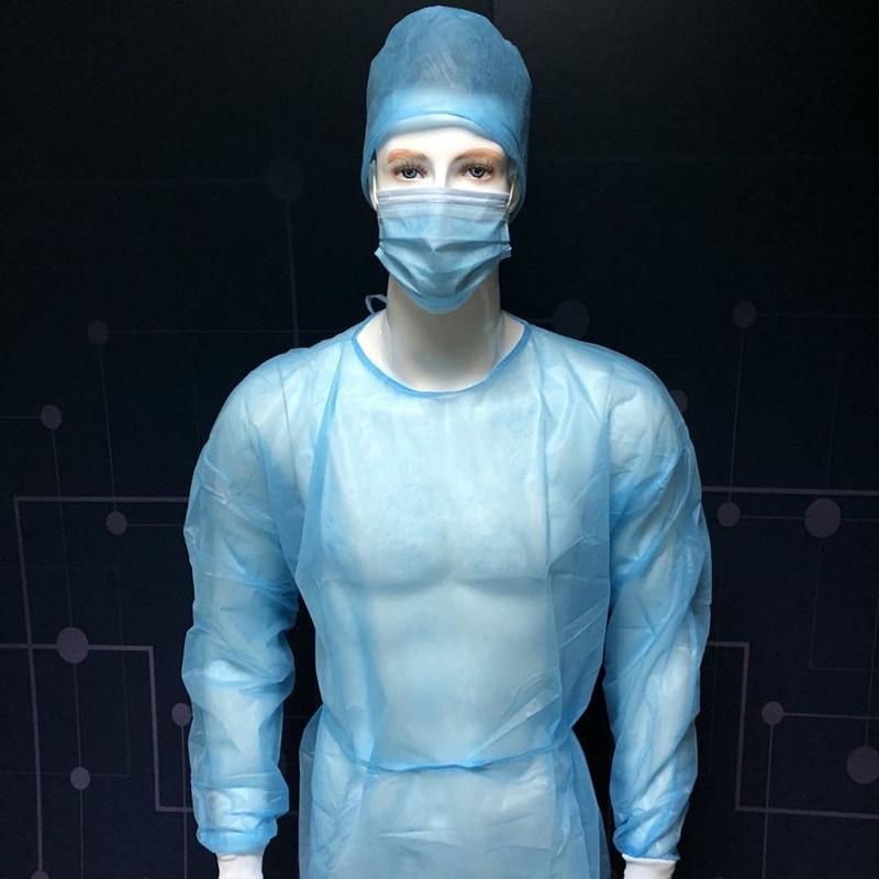 PP Soft Tie Adjustable Disposable Blue Surgical Gown