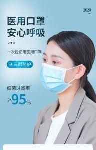 Medical Disposable Protective 3-Ply Medical Mask Surgical Face Mask with Ear Loop