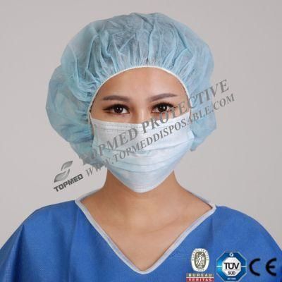 Non Woven Round Bouffant Cap Hospital Surgical Nurse Cap