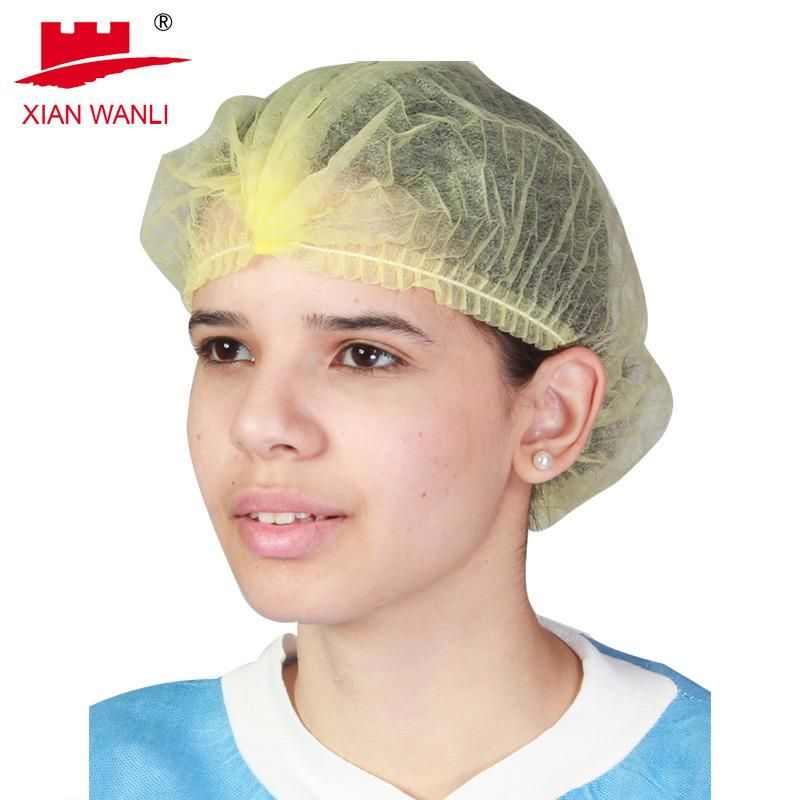 Good Quality Blue Disposable Pleated Head Mob Cap