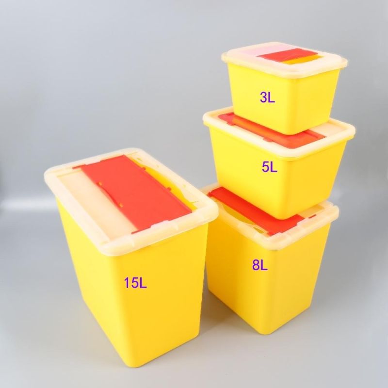 5L Square Shape Disposable Medical Waste Needle Storage Safety Sharp Container