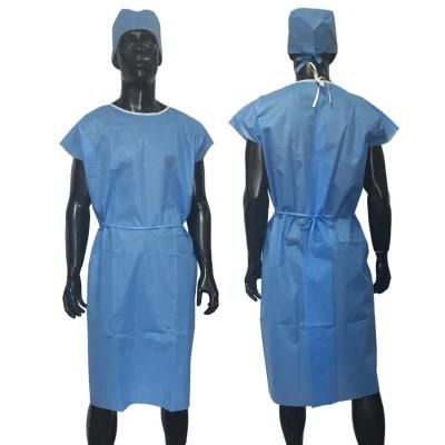 Medical Non Woven Short Sleeve Patient Gown Hospital Patient Gown