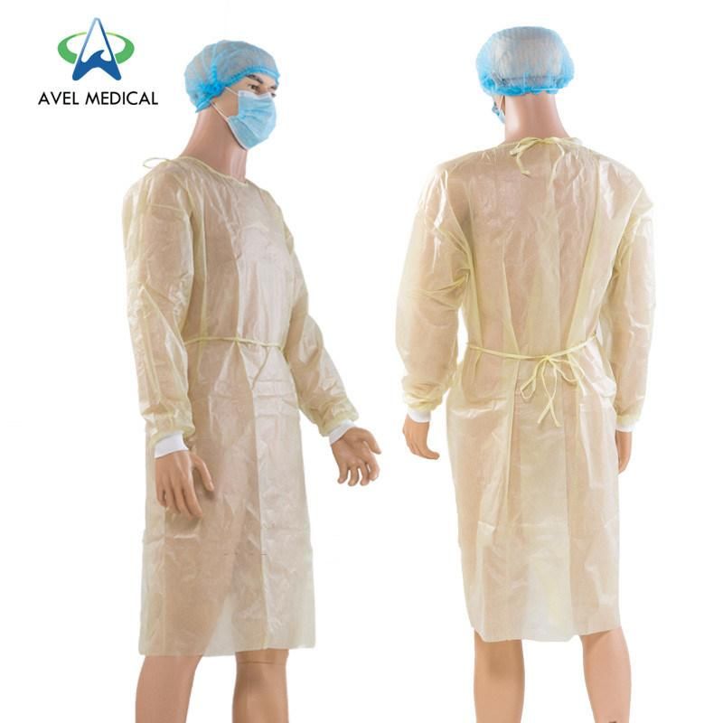 Protection Surgeon Operation Use Manafucture Sterile Nonwoven SMS Surgical Gown with Knit Cuff
