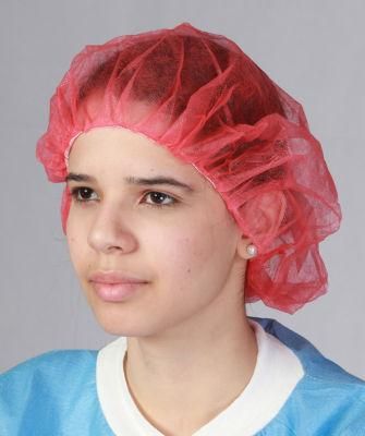 Non Woven Disposable Bouffant Caps 19&quot; 21&quot; White Blue
