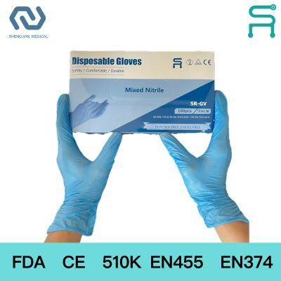 Multicolor Disposable Powder Frees Latex Free Nitile Blend Gloves