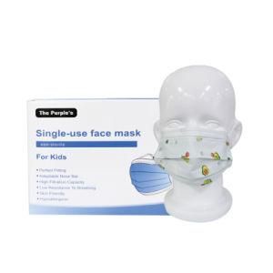 White List Manufacturer 3-Ply Mixed Color Disposable Medical Face Mask for Kids Aged 4-12 En 14683