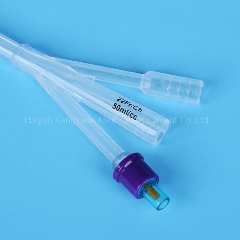 Silicone Foley Catheter China Producer 3 Way Coude Tip Tiemann Normal Balloon