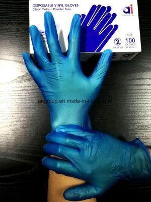 Disposable Blue Color Vinyl Stretch Examination Gloves Hand Care Medical Gloves