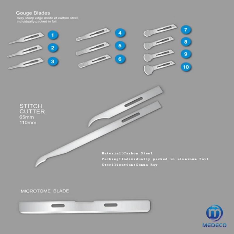 CE Marked Medical Sterile Disposable Carbon Steel Surgical Blade