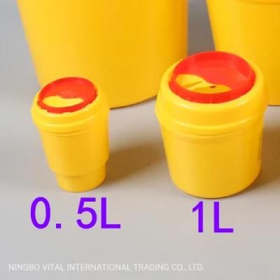 0.5L Round Disposable Medical Waste Needle Storage Safety Sharp Container