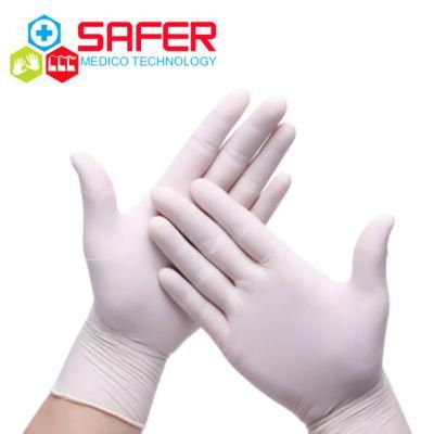 Medical Disposable White Nitrile Gloves with Powder Free (240mm, 3.5g, 4G)