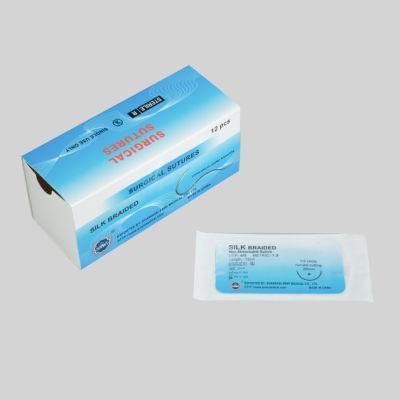 High Quality Synthetic Absorbable Disposable Medical Sterile Surgical Black Braided Silk Suture