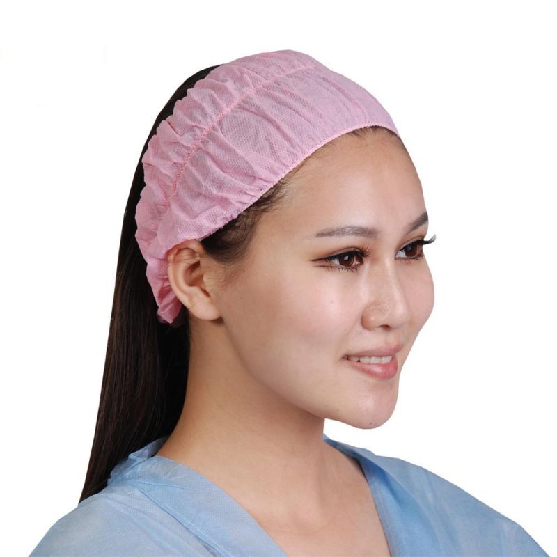 Disposable Nonwoven PP Strip Cap Mob Cap with Doubel Elastic