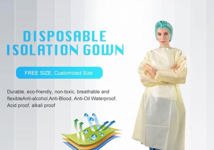 Disposable Non-Woven Isolation Gown Yellow Visitor Gown