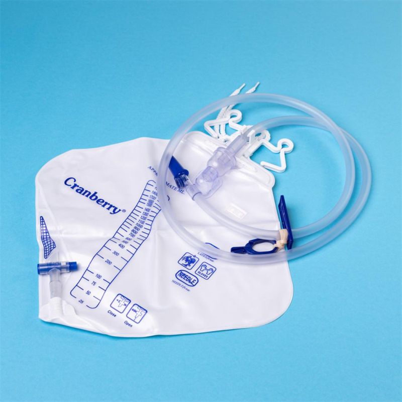 Medical 2000ml Urinary Drainage Bag Urine Bag with Push/Pull Valve for Adult