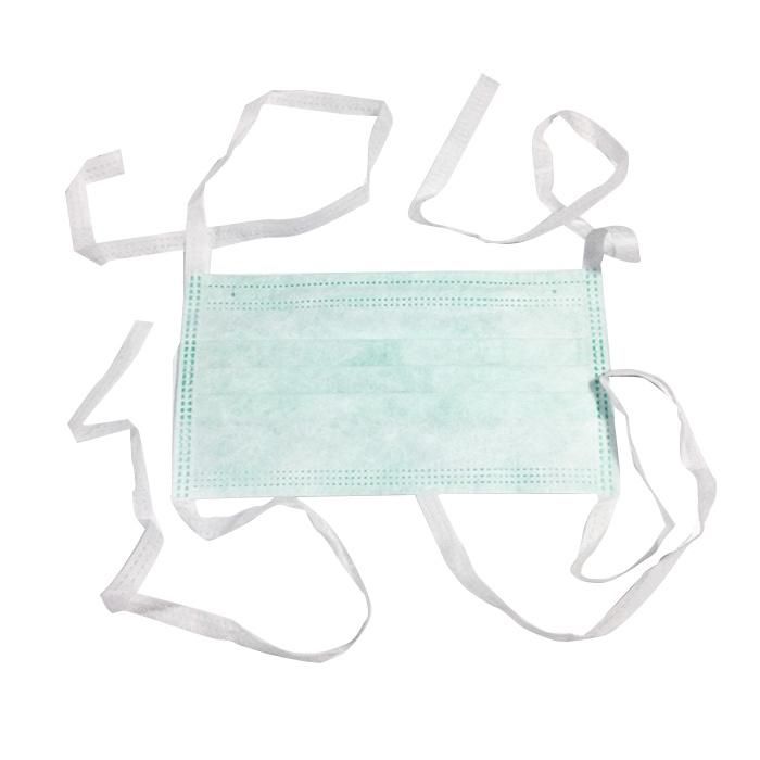 Environmentally Friendly High Filtration Hygiene Pleated Factory Industries SBPP Disposable Electronic Industry Tie-on Facial Mask