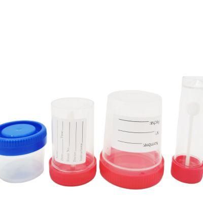 Pressed Cover 40ml Plastic Disposable Sterile Medical Urine Container/Cup, Specimen