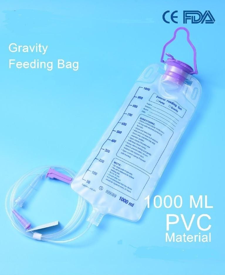 Disposable Medical 1000ml 1200ml Pump or Gravity Enteral Feeding Bag