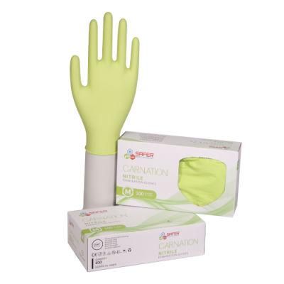 Nitrile Gloves Powder Free Disposable Non Medical Grade for Beauty Green