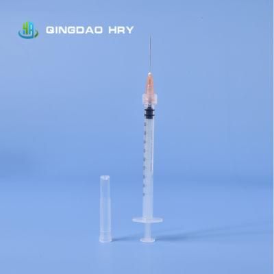 Ready Stock of 1ml Luer Lock/Slip Syringe for Single Use with Needle and Protector