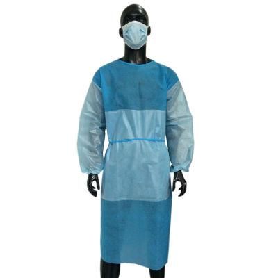 Examination Gown Surgical Gown with Cuff and Ties Blue