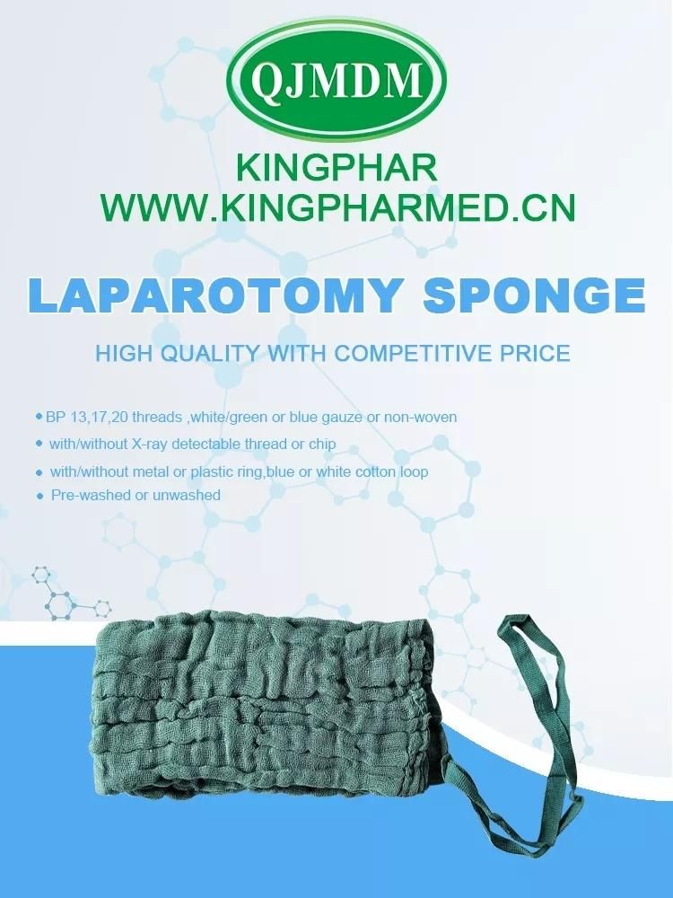 2022 China Manufacturere Laparotomy Compress Sterile Gauze Lap Sponges with Xray Ring and Blue Loop