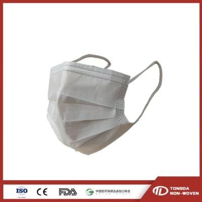 White Color Mask with Same Color Elastic Disposable 3 Ply Non-Woven Medical Face Mask