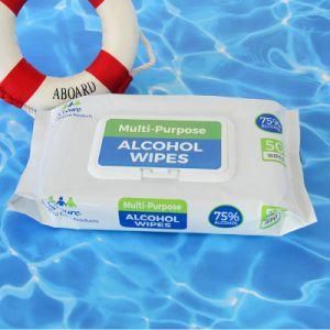 OEM Alcohol 75% Wet Wipes 80PCS Alcohol Disinfectant Sanitizing Facial Wet Wipes