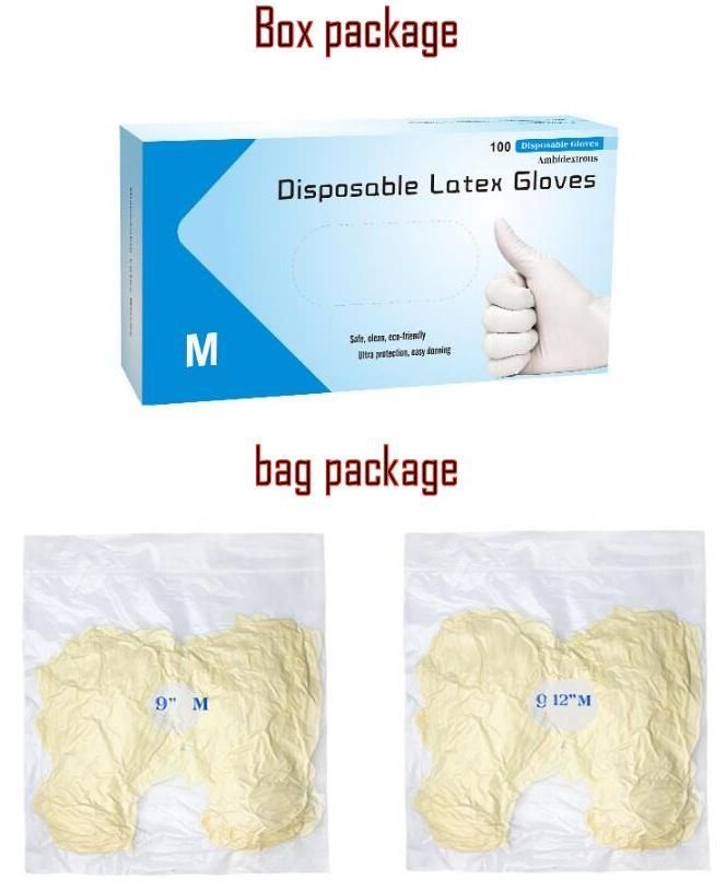 Single-Use Latex Rubber Sterile Medical Surgical Gloves Latex Medical Gloves Cleaning Glove, Latex Gloves 12" Protective Gloves