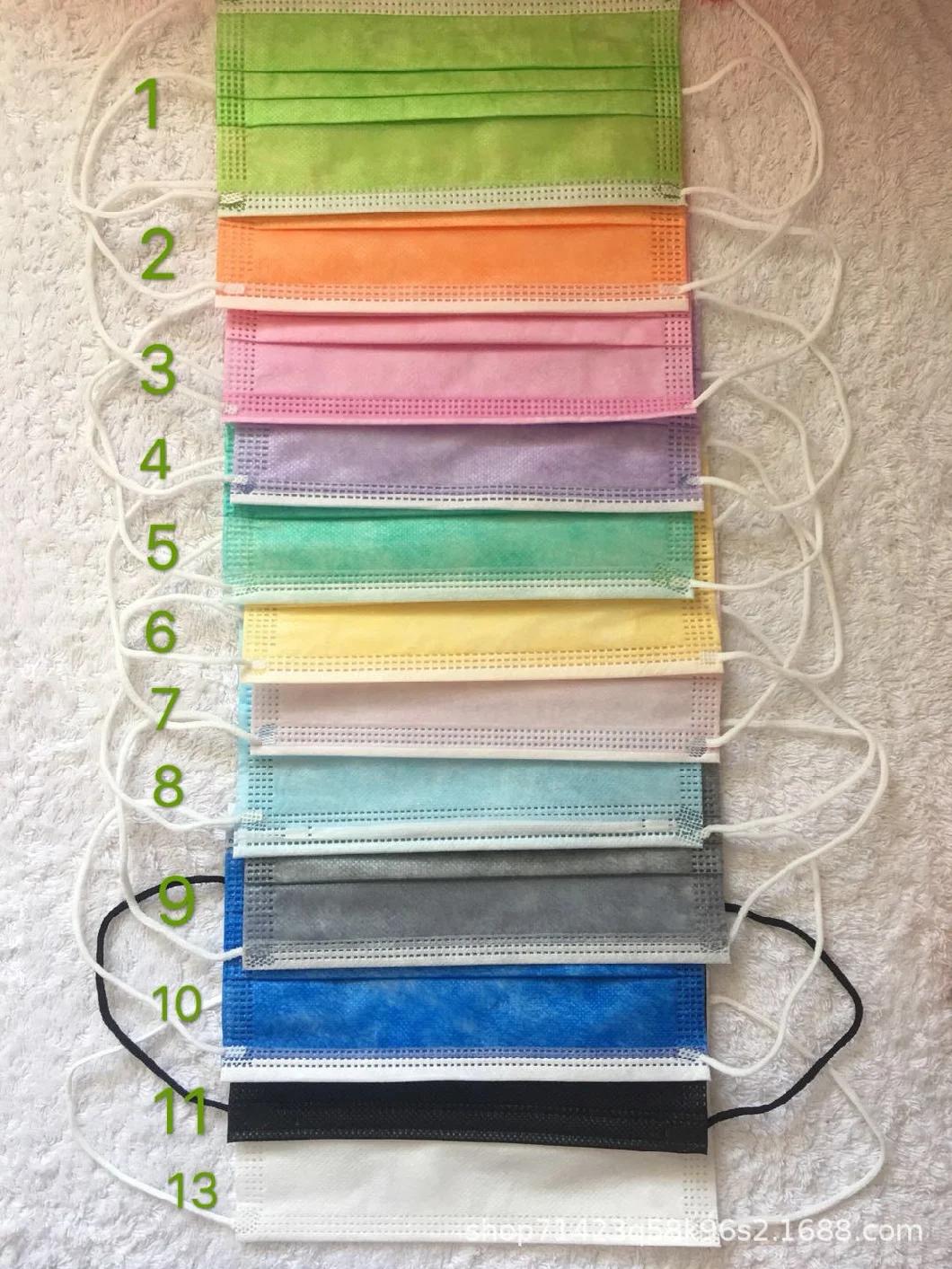 3-Plyer Colorful Face Mask Anti Dust Non Woven Disposable Adult Mask Designer Mask