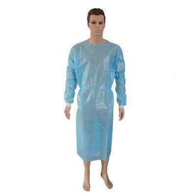 Disposable Isolation Gown 45GSM Waterproof Apron Blue with Tape Seam Level 3