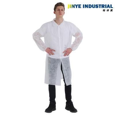 Stylish New Custom Made Size White PP Material Non Woven Lab Coat