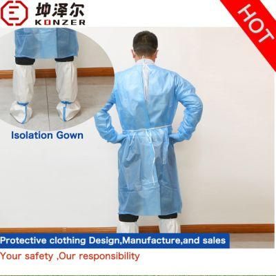 Disposable /Surgical Gown Nonwoven/ Medical/ Protective Gown PE / SMS/ CPE / PP Sterile Hospitali Solation Gown