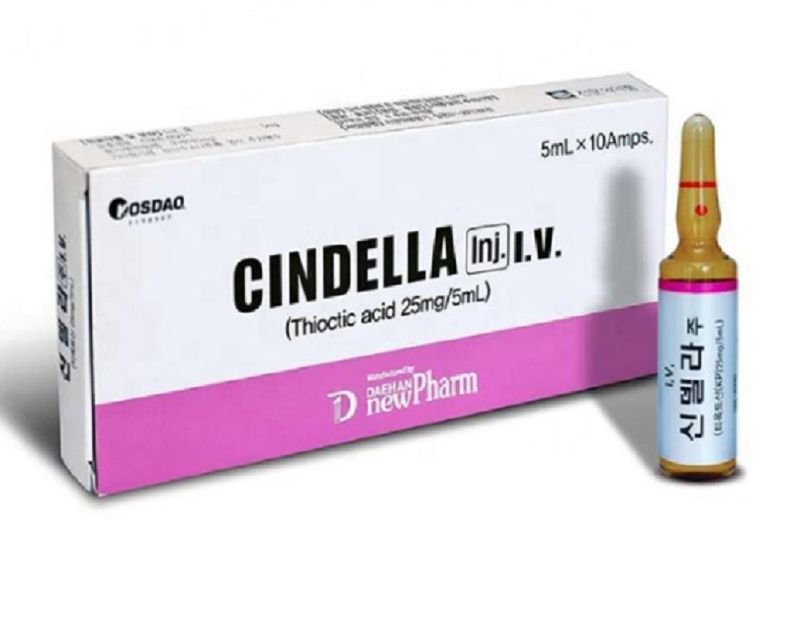 Thioctic Acid 25mg/5ml Cindella Glutathione Injection Luthione Cindella Ascorbic Acid Vitamin C Skin Whitening