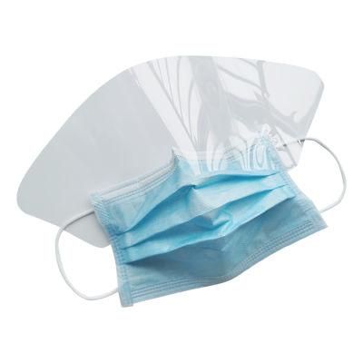 En14683 Type Iir Disposable 3 Ply Masks Design Adult Visor Face Shield Transparent Face Mask with Eye Shield