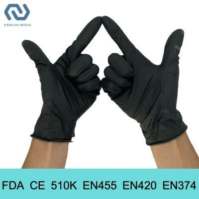 CE FDA 510K En455 Disposable Powder Free Nitrile Medical Examination Gloves