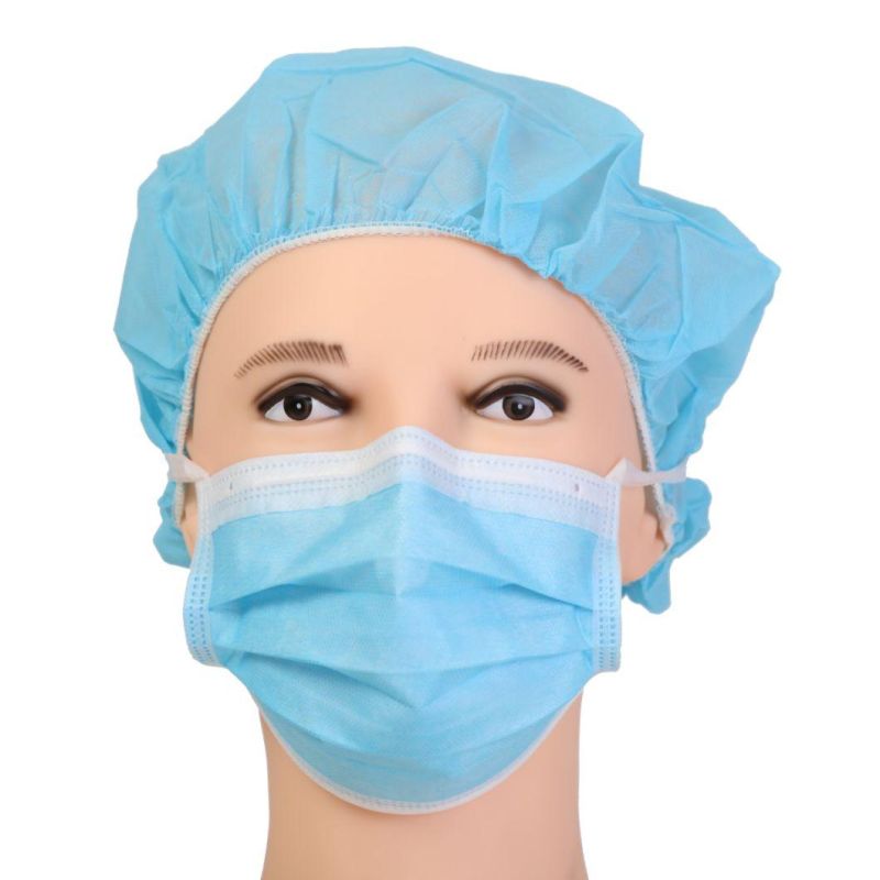 OEM Customized Tie-on Disposable 3 Ply Surgical Face Mask with Stamped Logo