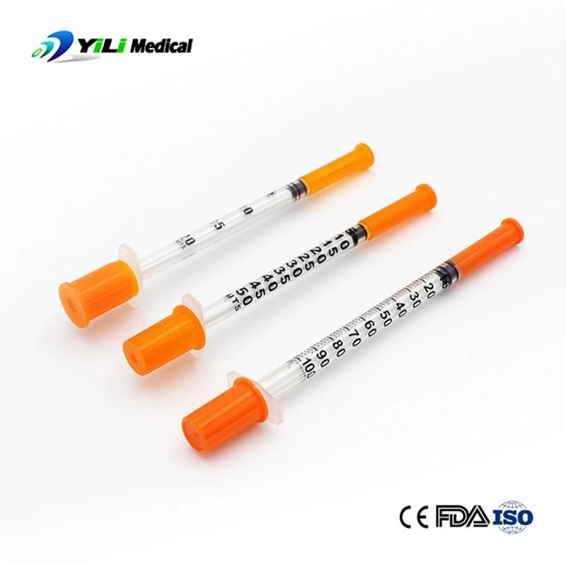 3 Parts Medical Disposable Sterile Injection Insulin and Safety Syringe