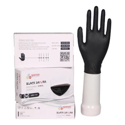 Medical Vinyl Examination Gloves Powder Free Black with High Quality