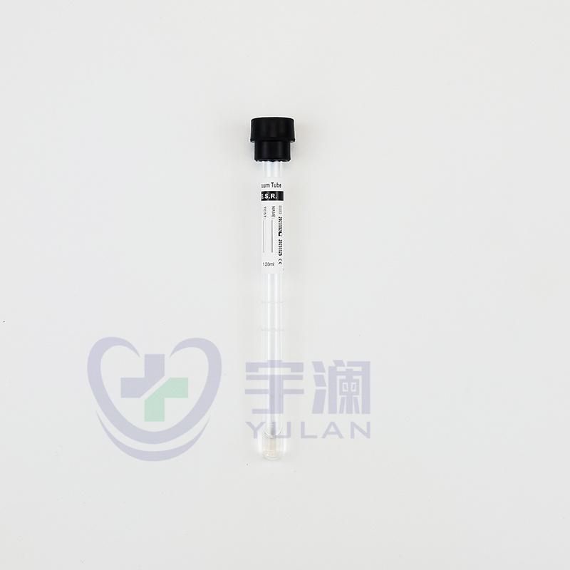 Disposable Pet Vacuum Blood Collection Tube Black Cap ESR Tube