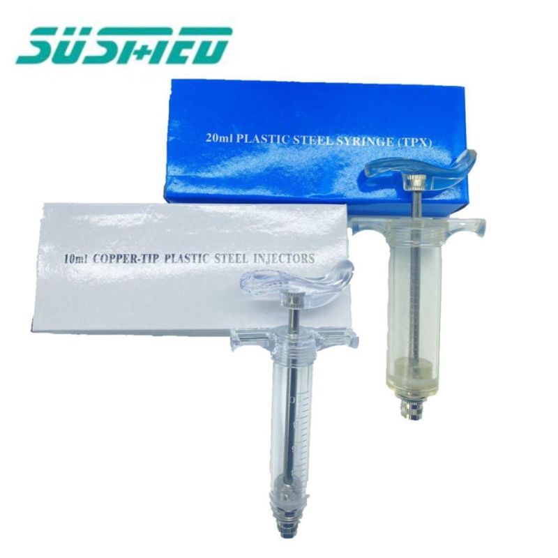 Hot Selling New 10ml / 20ml Plastic Steel Veterinary Syringe Reusable Veterinary Vaccine Syringe