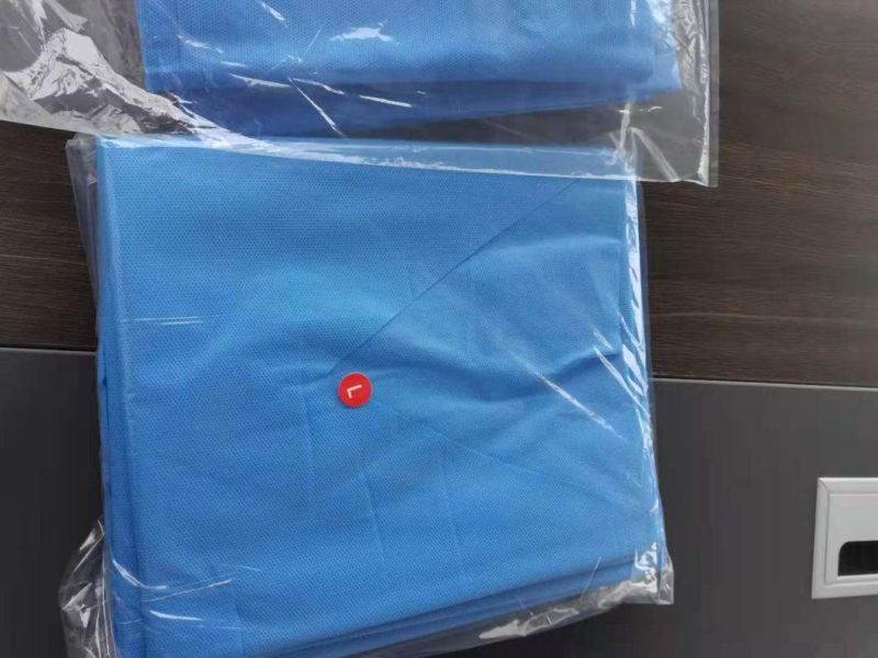 Medical Nonwoven PP SMS Disposable Scrub Suit V Neck T-Shirt with Short Sleeves