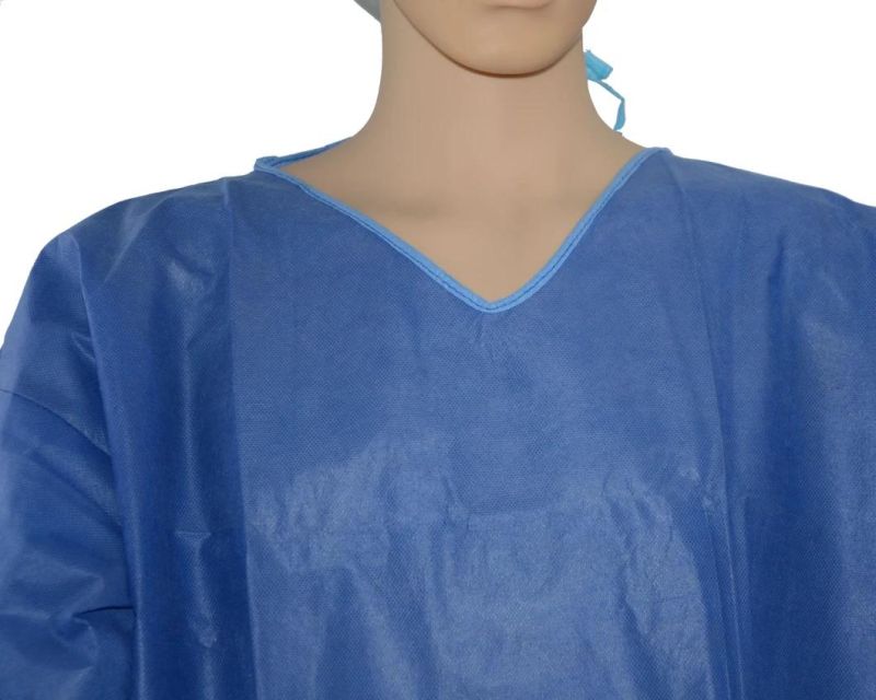 Factory Direct Sale Medical Non Woven Patient Gown with Short Sleeve Hospital Clothing