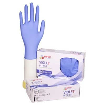 Rubber Gloves Nitrile Powder Free Disposable Violet Industry Grade